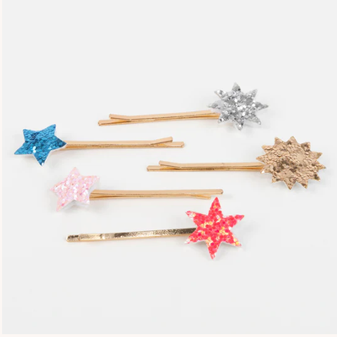 Mixed Glitter Star Hair Slides