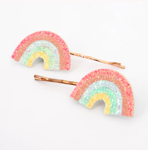 Glitter Rainbow Hair Slides