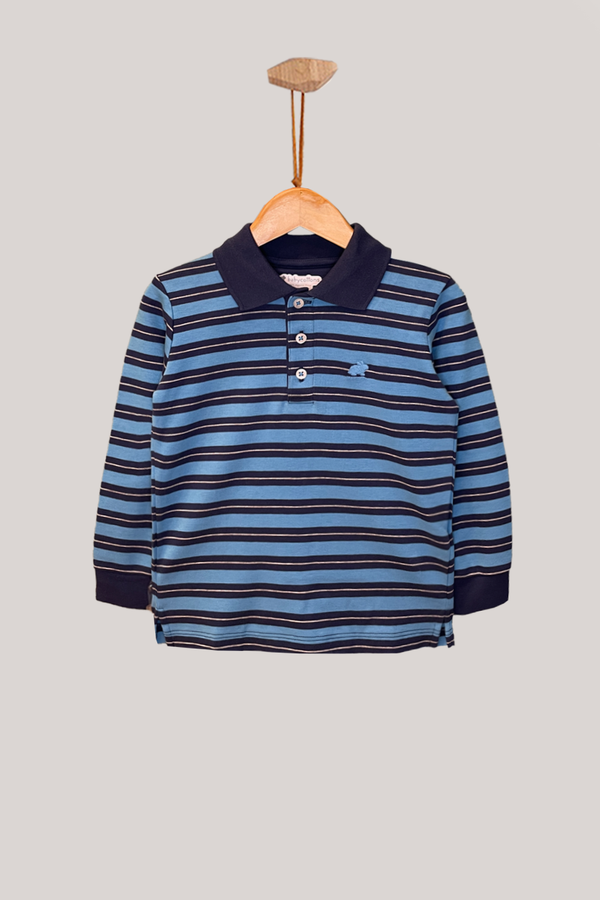 T-SHIRT WITH POLO WILLIAM RAY ML SKY BLUE
