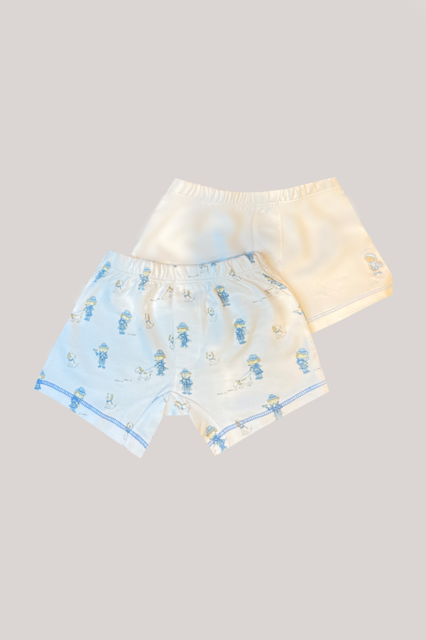 BOXER SET AT THE PARK X 2 BCO/CELESTE