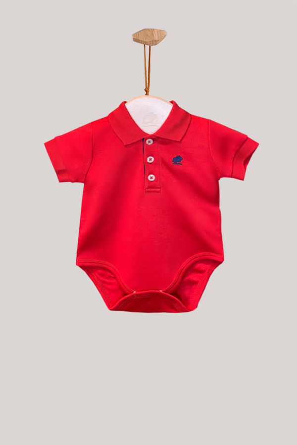 BODY W/POLO MC PIMA COLORS TOMATO