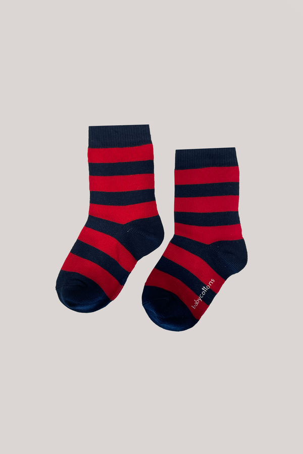 STRIPED SOCKS BLUE/RED COLORS