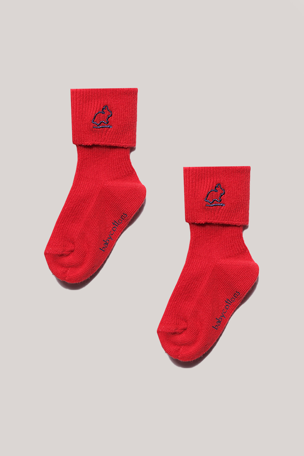 SOCK W/ RED LOGO CUFF