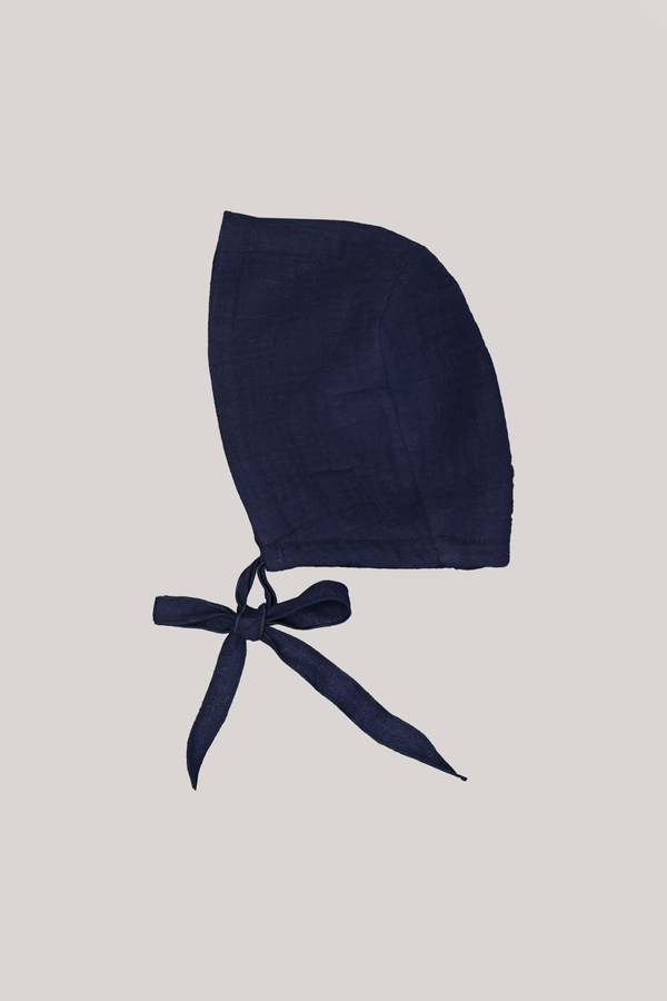 Navy blue bamboo bonnet