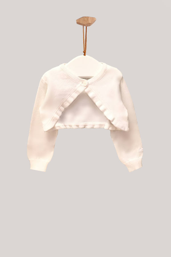 WHITE Ruffled Bolero