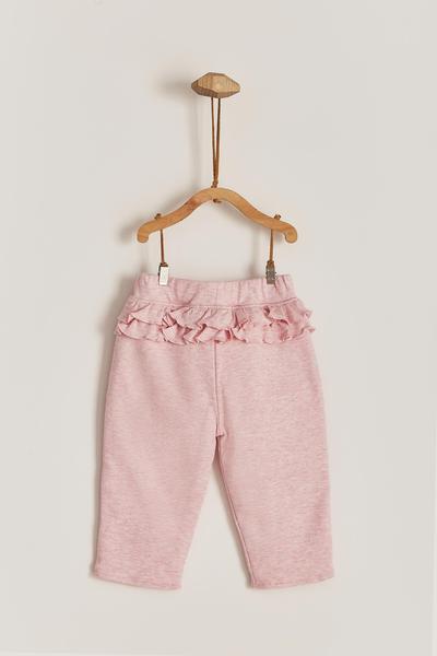 PINK PIMA RUFFLED TROUSERS