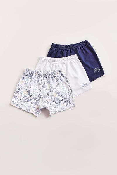 SAFARI PIMA BCO/BLUE BOXER SET X3