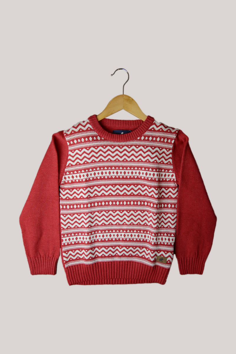 Sweater Jackard / Chompa Rojo