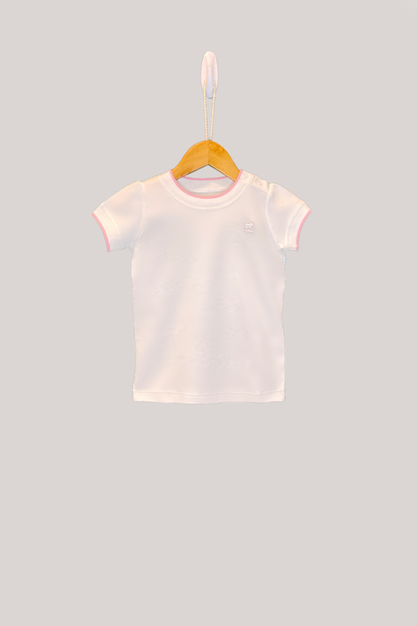 T-SHIRT GIRL MC PIMA COLORS WHITE