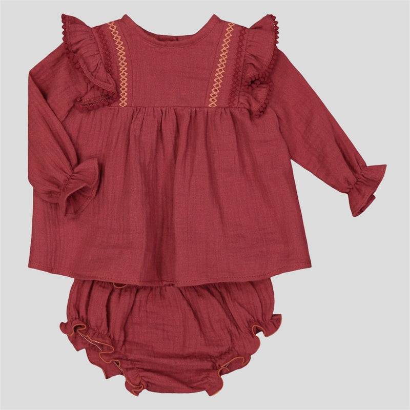 Baby dress with brown pants